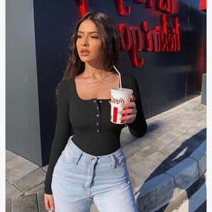 QQQ waist snatching ribbed bodysuit